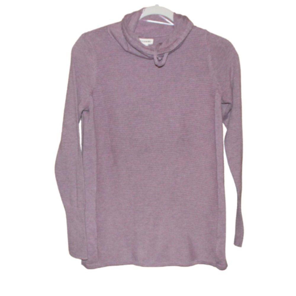 Artisan NY Ladies Tunic Funnel Neck Sweater Thumbholes Purple Size Small